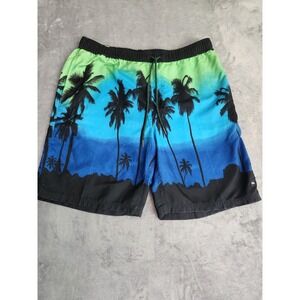 New Micros Mens Ocean Ave Board‎ Shorts Swim Trunks Teal XL NWT 7.5" Tropical